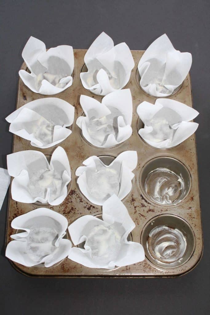 parchment wrappers in muffin tin