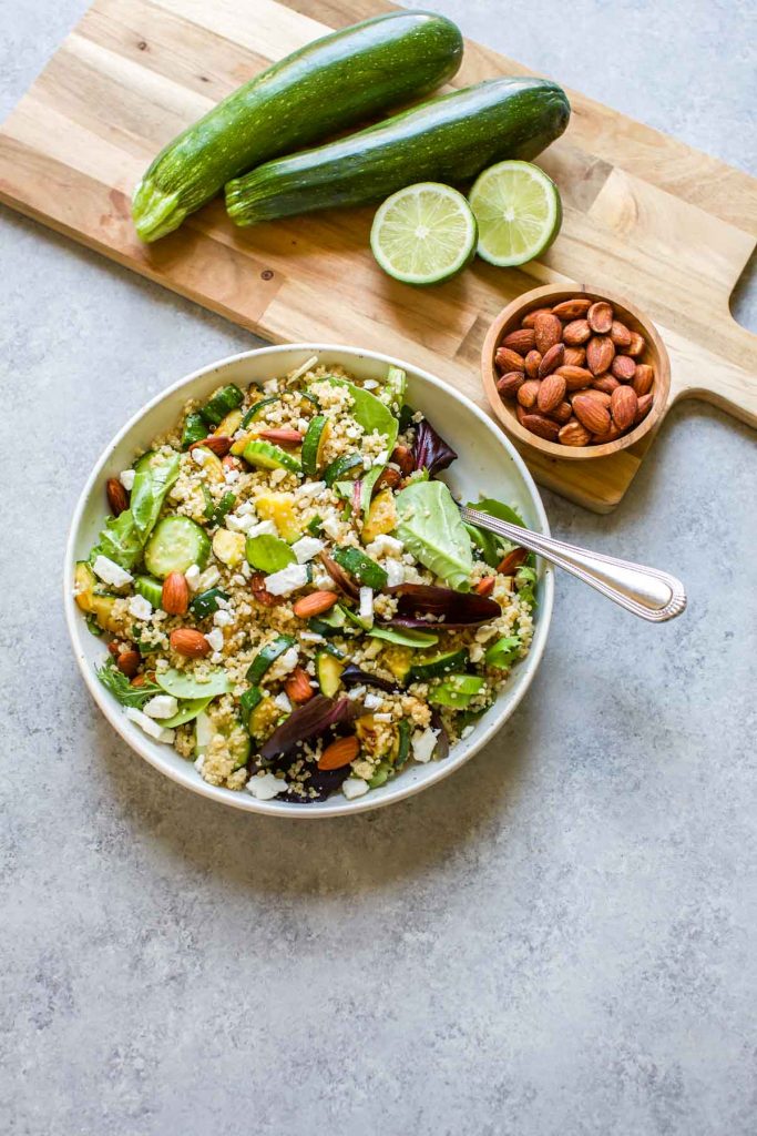 eat your greens quinoa salad with zucchini and almonds