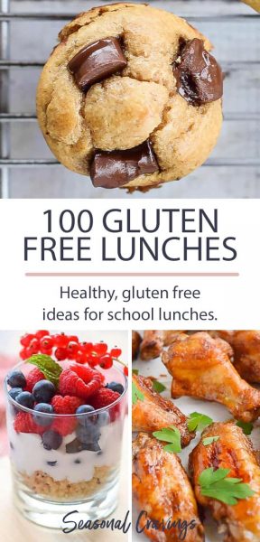 100 healthy gluten free lunchbox ideas for school lunches.