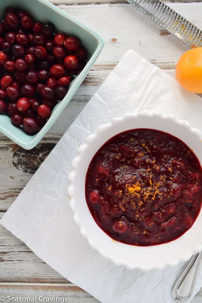 Cranberry Pomegranate Sauce with orange zest