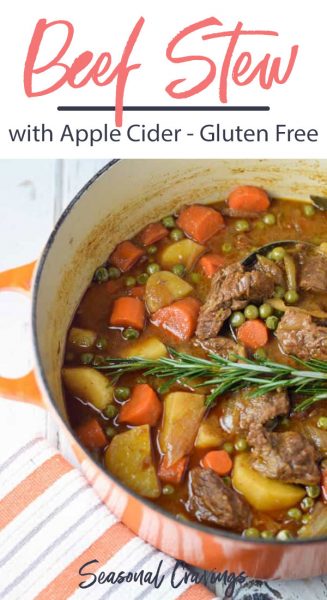 Apple cider beef stew with gluten-free ingredients.