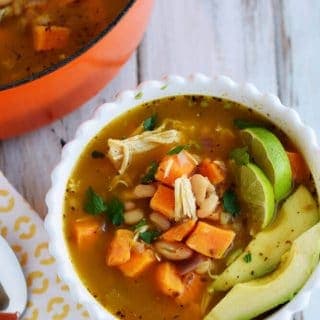 White Chicken Chili with Sweet Potatoes