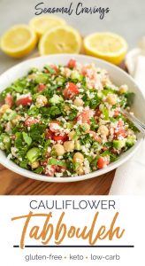 Cauliflower tabbouleh bowl.