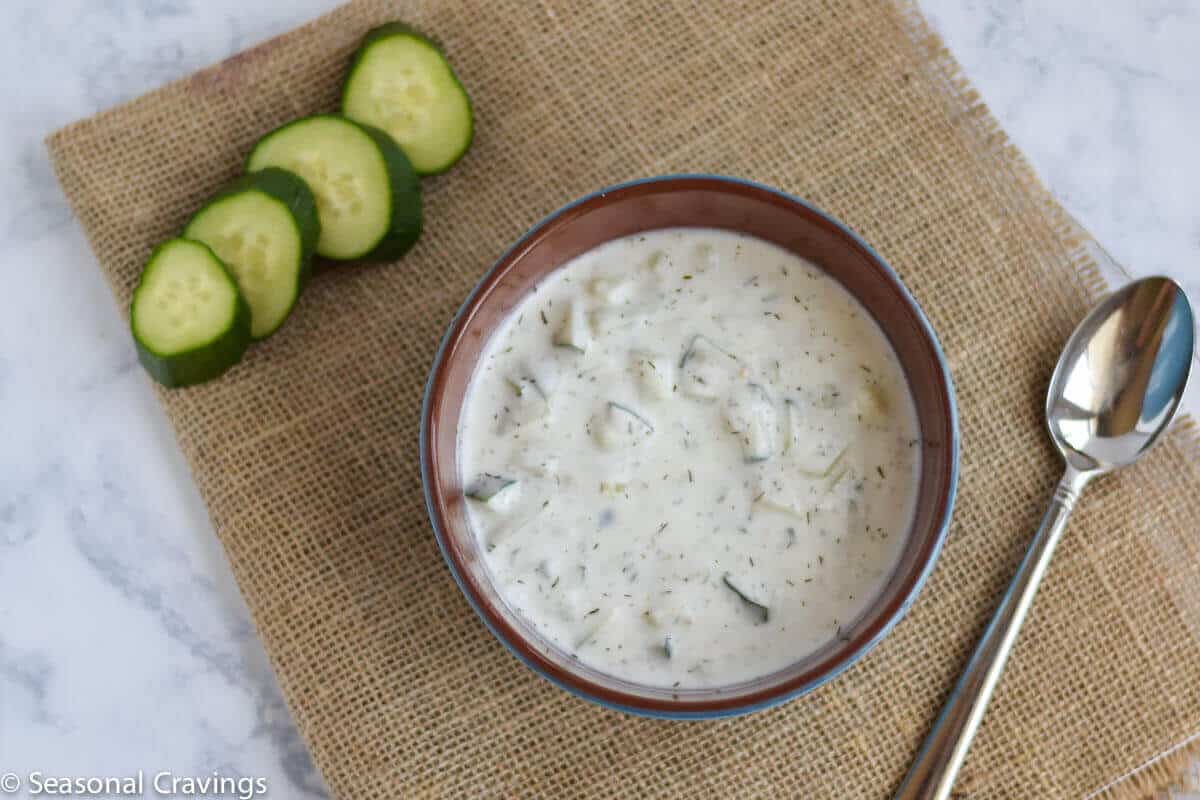 greek Chicken Souvlaki sauce with cucumbers