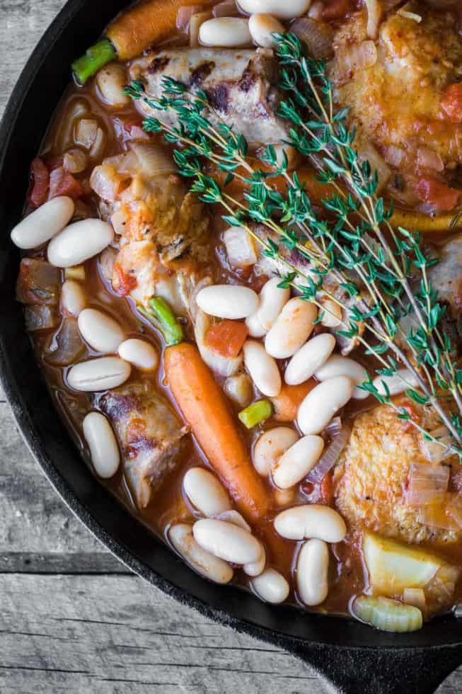 Easy Cassoulet with white beans, carrots and rosemary