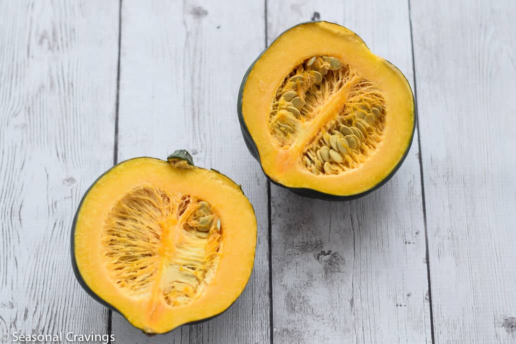 Acorn squash on a white table