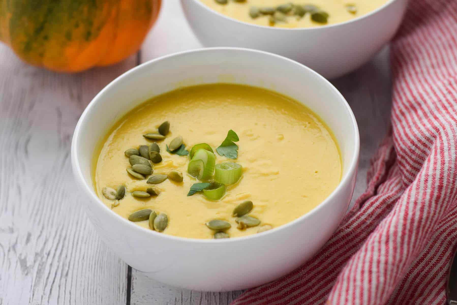 Acorn Squash Soup with Turmeric close up