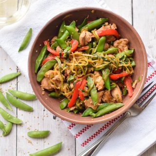 Zucchini Noodle Stir Fry in a bowl