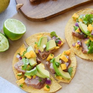 Pork Tostadas with Mango Salsa