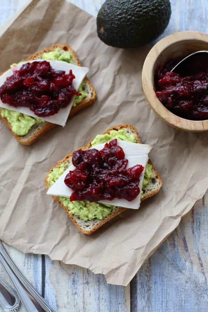 Avocado Toast with Turkey and Cranberry Sauce