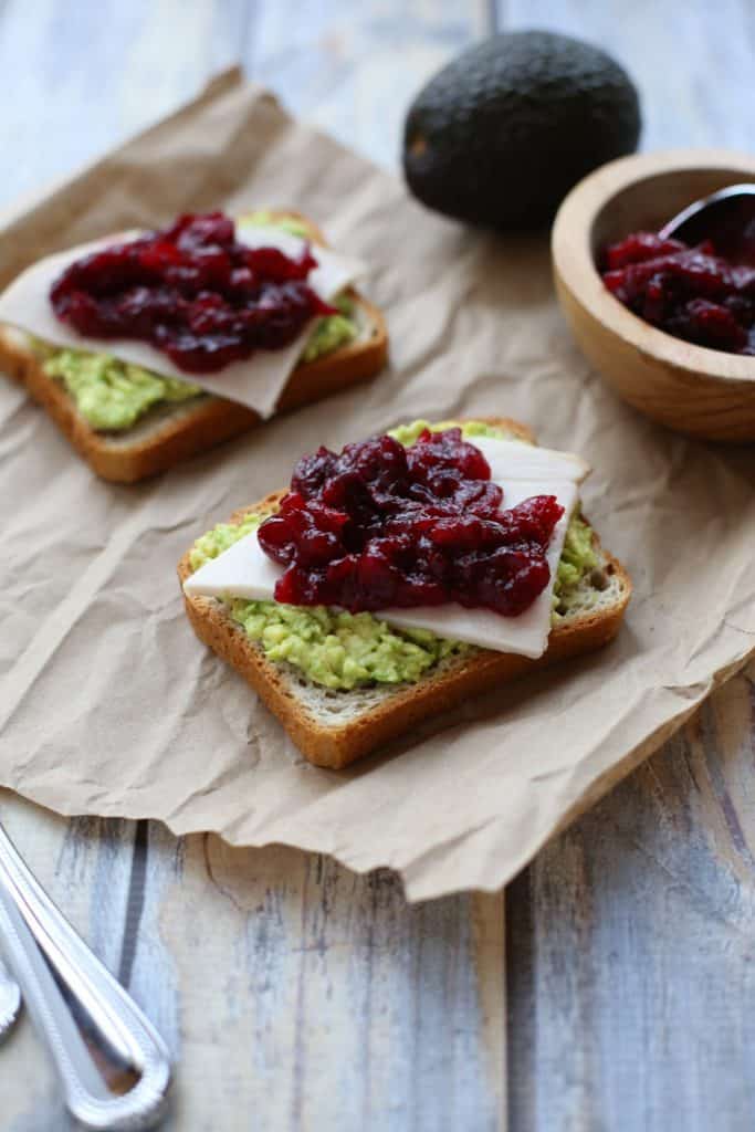 Avocado Toast with Turkey and Cranberry Sauce