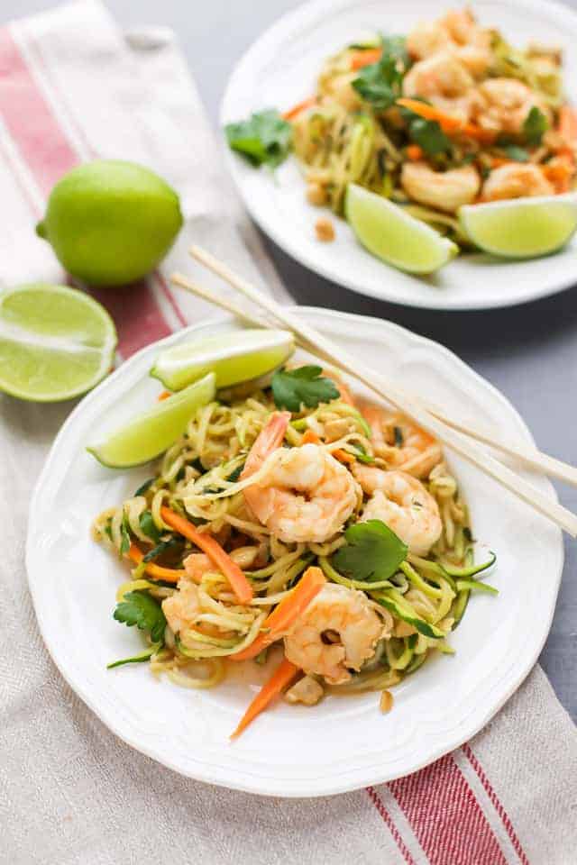 Zucchini Noodle Stir Fry with Shrimp