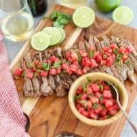 Grilled Skirt Steak with Watermelon Salsa