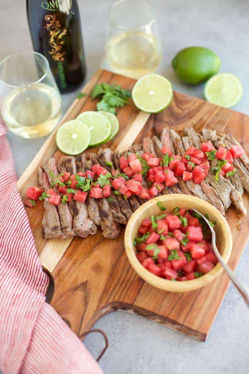 Grilled Skirt Steak with Watermelon Salsa