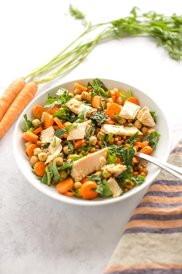 lentil salad with tuna and carrots