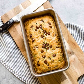 gluten free zucchini bread in a pan