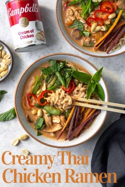 Creamy Thai Chicken Ramen Bowl