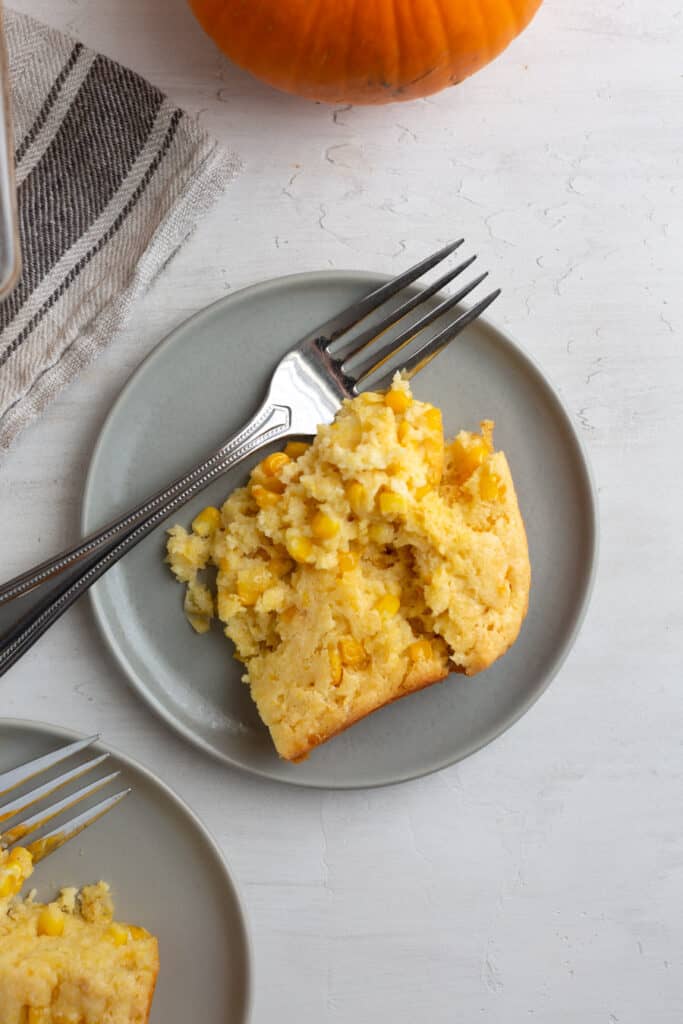 one plate of gluten free corn casserole