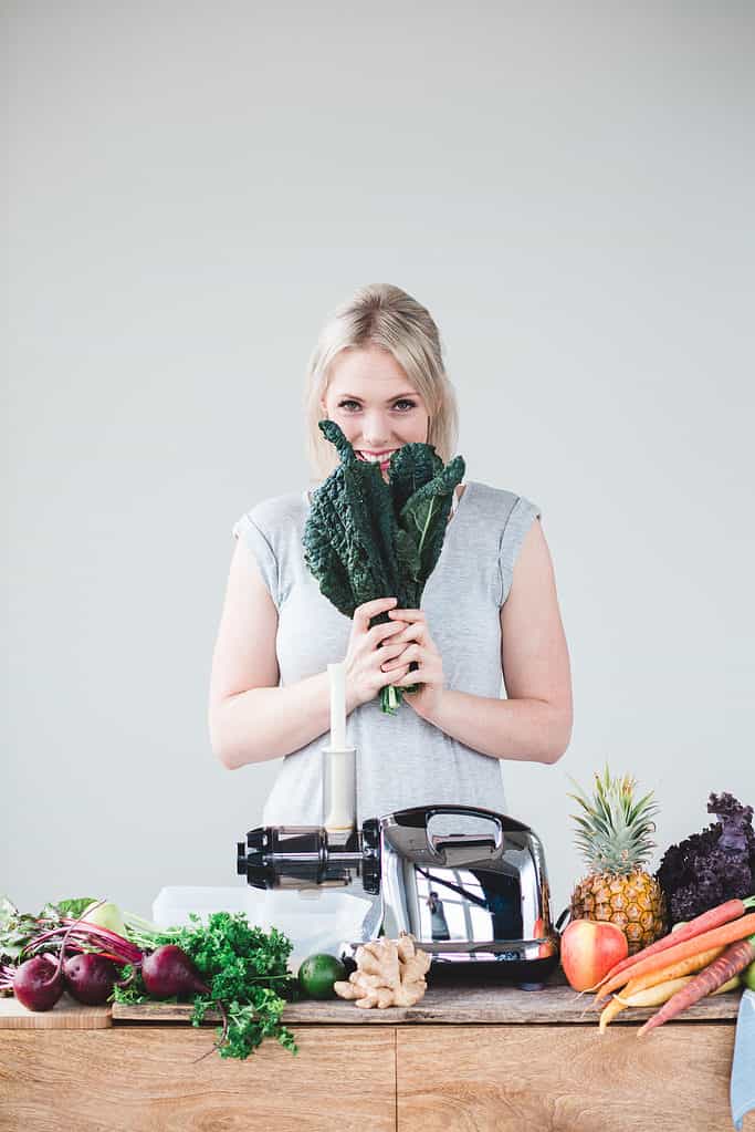 woman with vegetables