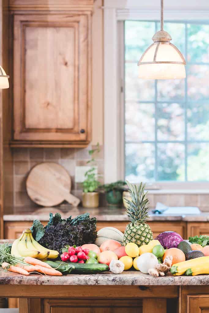 groceries in a kitchen