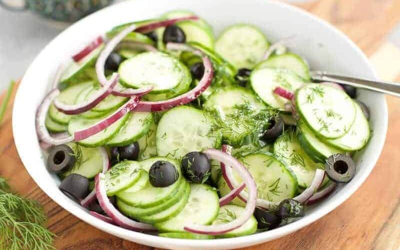 keto cucumber salad with red onion