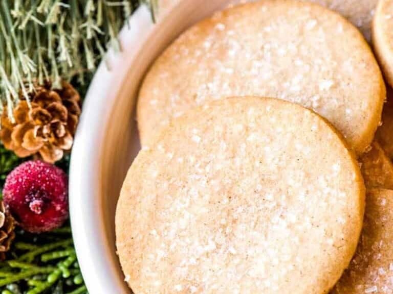 Christmas spice cookies with sugar toppings.