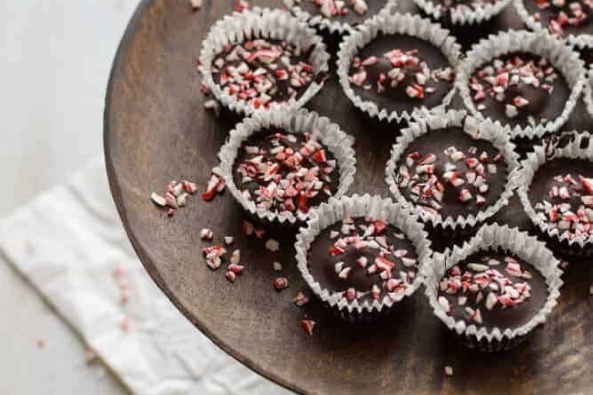 Edible Christmas truffles on a plate.