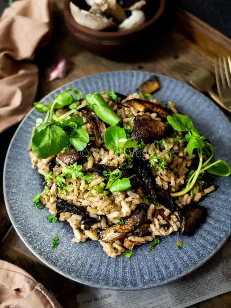 creamy mushroom and leek risotto