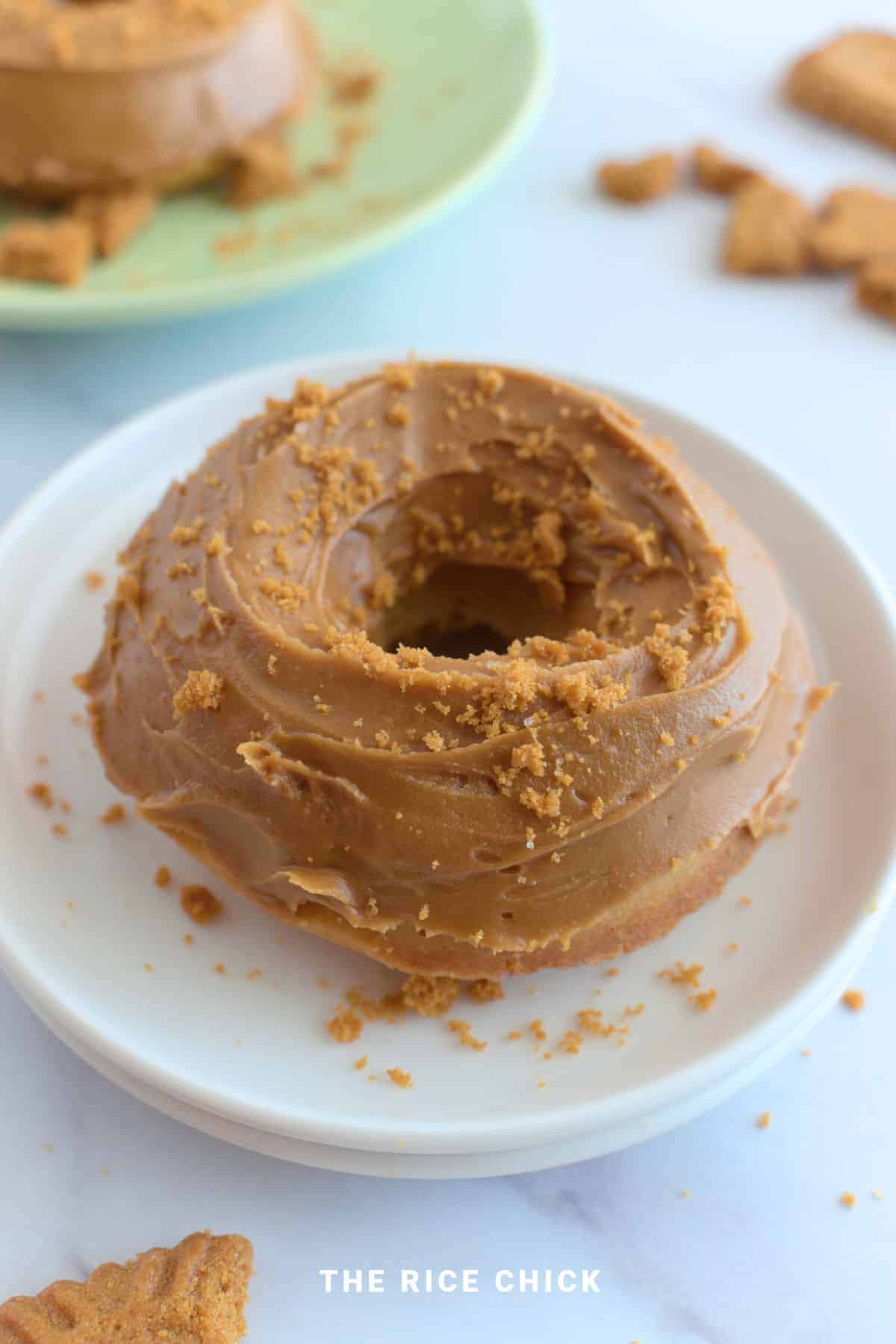 Unique peanut butter doughnuts on a plate.