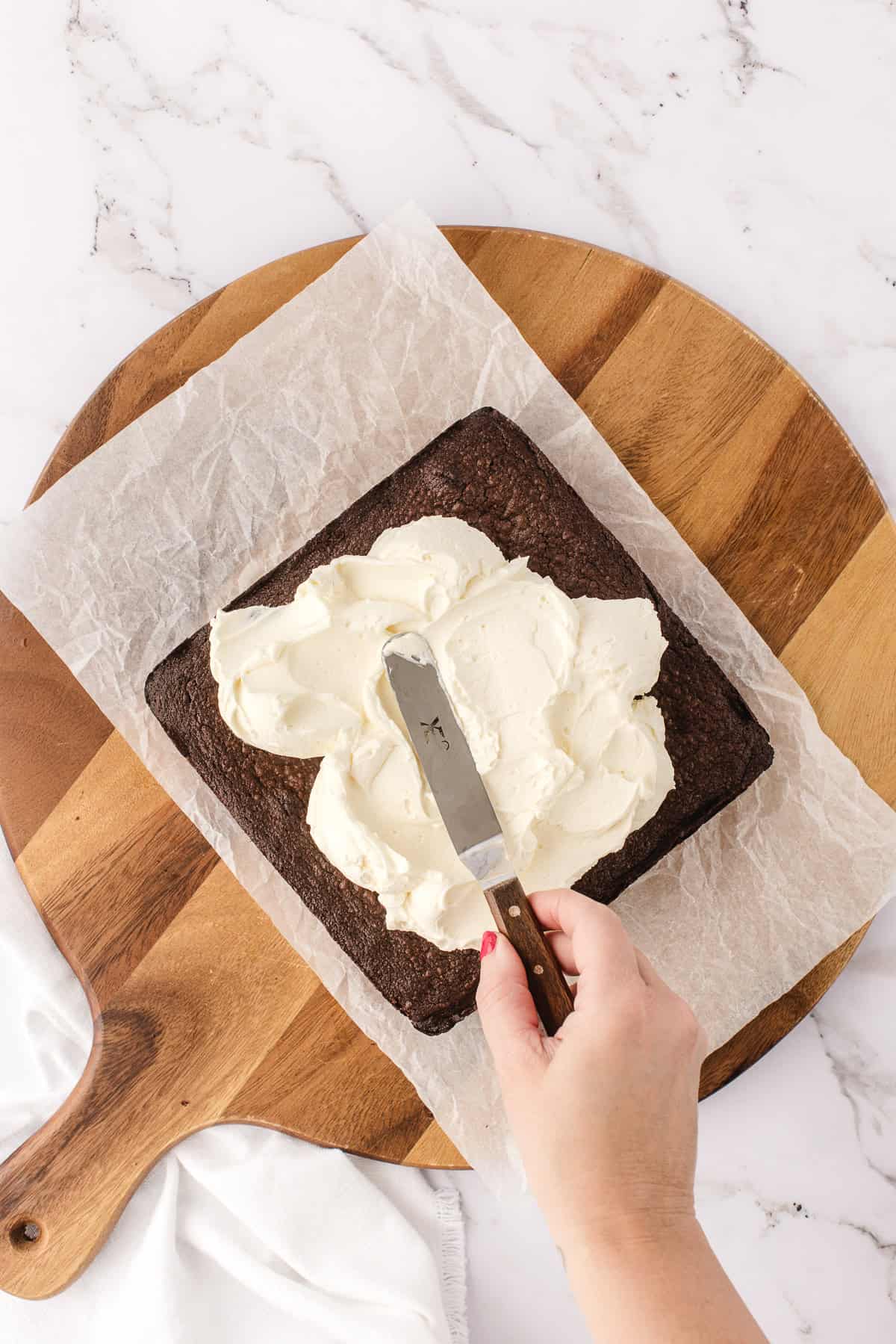 frosting the brownies