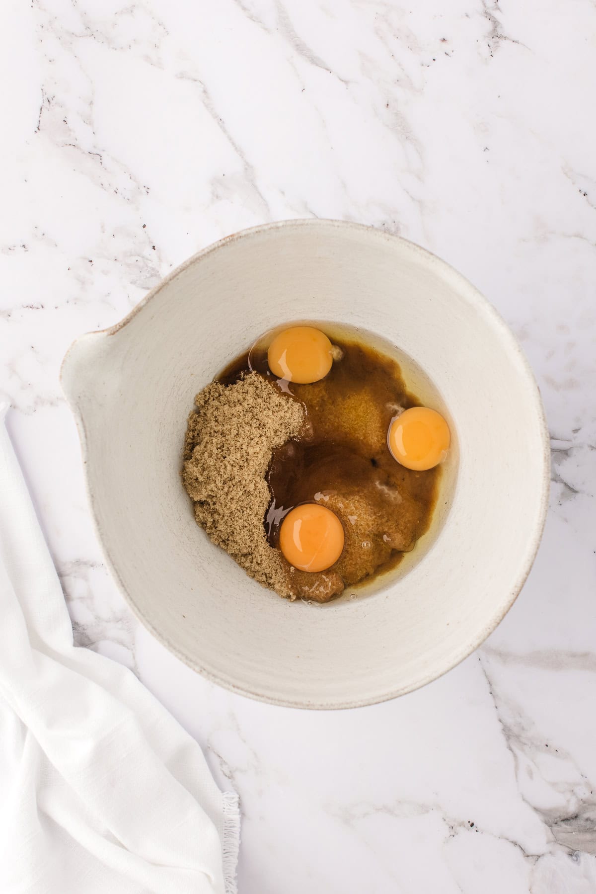 eggs and sugar in a bowl